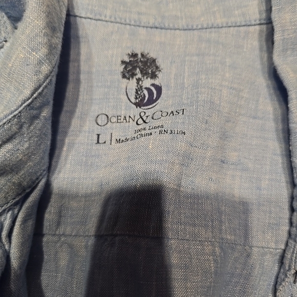 Light Blue Casual Button Down Shirt - Picture 3 of 6